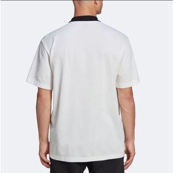 adidas HY5516 Men's Sz S White Logo Print Colorblock Short Sleeve Polo Shirt $55 - Picture 9 of 9